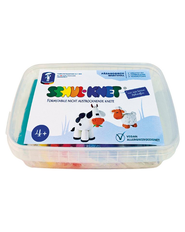 Feuchtmann Modelliermasse SCHUL-KNET Box Maxi (1-tlg), 10 x 40g vegane und glutenfreie Kinderknete nicht trocknend von Feuchtmann