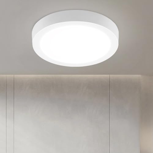 Feuerblitz LED Deckenleuchte Flach Flurlampe - Deckenlampe 18W Küchenlampe Kaltweiss 5000K IP44 Innen Badlampe Modern Ø23cm für Esszimmer Badezimmer Flur Balkon von Feuerblitz