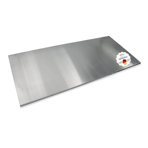 Arbeitsplatte Knetbrett Edelstahl [120x50 cm] - Für Kneten, Schneiden & Backen - Küchenplatte mit Anschlagkante - Auch als Nudelbrett, Backbrett, Teigbrett - Schneidebrett Platte Küche von Feuerfest 123 GmbH