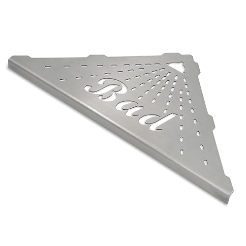 Duschablage Ecke ohne Bohren Edelstahl - Für Duschgel, Shampoo, Seife - Eckregal Universal Halterung Dusche Kleben - Dusch Organizer Eckablage rostfrei - Duschecke (Duschecke ohne Bohren mit Motiv) von Feuerfest 123 GmbH