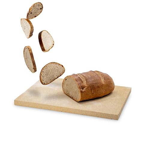 Feuerfest 123 Brotbackstein eckig I 40x30x2,5cm I Lebensmittelechte Backofen-Steinplatte aus Schamotte I Hochwertiger Backstein für Backofen & Grill I Ideal für Brot, Pizza, Kuchen & Flammkuchen von Feuerfest 123 GmbH