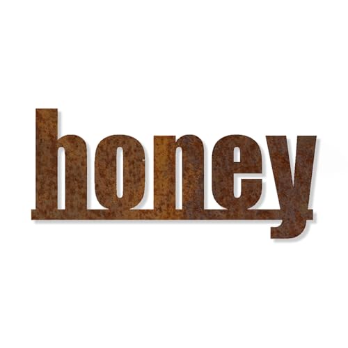 Feuerfest 123 Deko-Schild Honey I 40x16 cm I Stilvolles Gartenschild zum Aufhängen I Hochwertige Edelrost-Gartendeko aus Cortenstahl I Robustes Garten-Schild aus präziser Handarbeit Feuerfest 123 Deko-Schild Honey I 40x16 cm I Stilvolles Gartenschild zum Aufhängen I Hochwertige Edelrost-Gartendeko aus Cortenstahl I Robustes Garten-Schild aus präziser Handarbeit von Feuerfest 123 GmbH