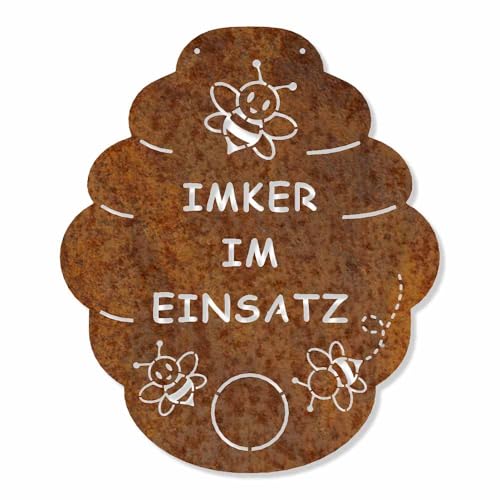 Feuerfest 123 Deko-Schild Imker im Einsatz I 40x35 cm I Stilvolles Gartenschild zum Aufhängen I Hochwertige Edelrost-Gartendeko aus Cortenstahl I Robustes Garten-Schild aus präziser Handarbeit Feuerfest 123 Deko-Schild Imker im Einsatz I 40x35 cm I Stilvolles Gartenschild zum Aufhängen I Hochwertige Edelrost-Gartendeko aus Cortenstahl I Robustes Garten-Schild aus präziser Handarbeit von Feuerfest 123 GmbH
