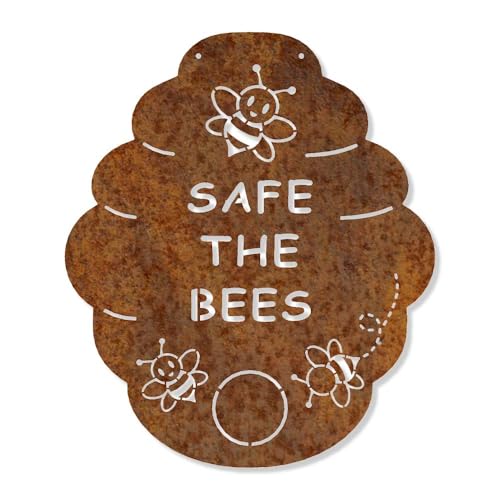 Feuerfest 123 Deko-Schild Save The Bees I 40x35 cm I Stilvolles Gartenschild zum Aufhängen I Hochwertige Edelrost-Gartendeko aus Cortenstahl I Robustes Garten-Schild aus präziser Handarbeit Feuerfest 123 Deko-Schild Save The Bees I 40x35 cm I Stilvolles Gartenschild zum Aufhängen I Hochwertige Edelrost-Gartendeko aus Cortenstahl I Robustes Garten-Schild aus präziser Handarbeit von Feuerfest 123 GmbH