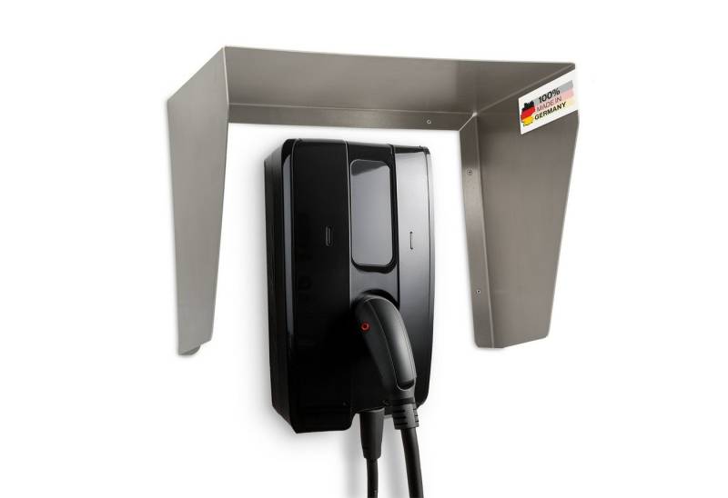 Feuerfest 123 GmbH Blende Wallbox Dach - Schutzdach für e-Auto Ladestation aus Edelstahl, Zubehör für Elektro-Auto-Ladegeräte, Überdachung zum Schutz vor Regen und Umwelteinflüssen von Feuerfest 123 GmbH