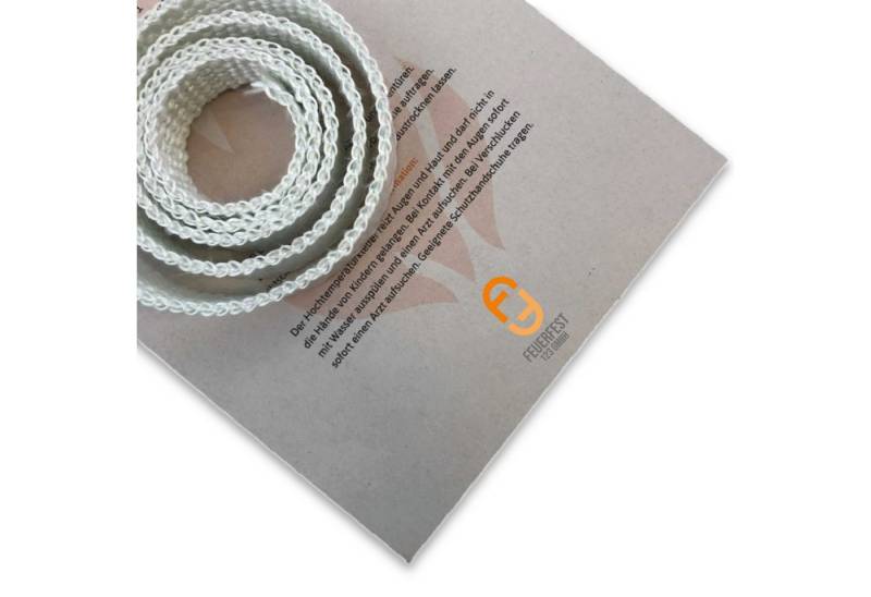 Feuerfest 123 GmbH Dichtungsband Ofendichtschnur Selbstklebend Flach - Abdichtung für Kamine & Öfen, Ofen-Dichtungsband für Kaminofen, hitzebeständig, reißfest von Feuerfest 123 GmbH