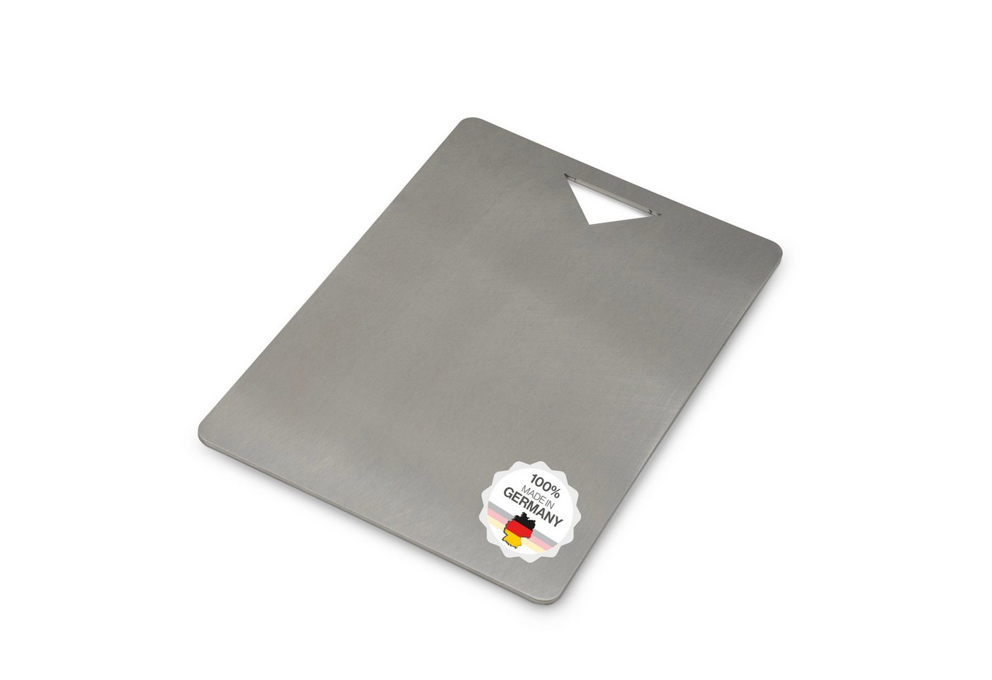 Feuerfest 123 GmbH Schneidebrett Edelstahl rostfrei - Hygienisch, Plastikfrei, Spülmaschinengeeignet, (Made in Germany), Ideal für die Küche zum schneiden von Fisch, Fleisch & Gemüse von Feuerfest 123 GmbH