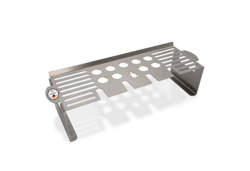 Feuerfest 123 GmbH Warmhalte-Grillrost Multi-Station für den Grill aus hochwertigem Edelstahl (100 % Made in Germany), gart Hähnchenschenkel & Chili perfekt, hält Speisen optimal warm von Feuerfest 123 GmbH