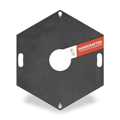 Feuerfest 123 Grillplatte eckig I Ø 98cm I Feuerplatte aus Feinkorn-Stahl I Massive Plancha-Platte mit 4mm Stärke I Grillaufsatz für Feuerschale, Feuertonne, BBQ-Grilltonne & Kugelgrill von Feuerfest 123 GmbH