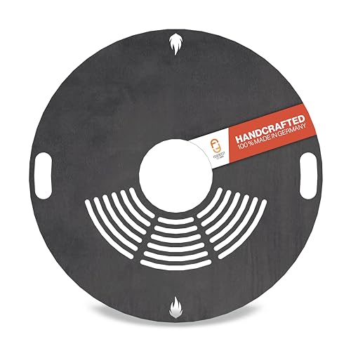 Feuerfest 123 Grillplatte rund I Ø 60cm I Feuerplatte aus Feinkorn-Stahl I Massive Plancha-Platte mit 4mm Stärke I Grillaufsatz für Feuerschale, Feuertonne, BBQ-Grilltonne & Kugelgrill von Feuerfest 123 GmbH