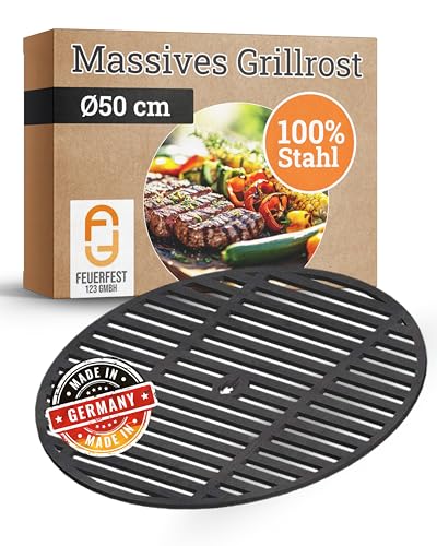 Feuerfest 123 Grillrost rund I Ø 50cm I Hochwertiges Grillgitter aus Stahl I Massive Grillplatte mit 8mm Stärke I Gitterrost für Gas-, Kohle- & Kugelgrill I Feuerschale-Grillrost aus Handarbeit Feuerfest 123 Grillrost rund I Ø 50cm I Hochwertiges Grillgitter aus Stahl I Massive Grillplatte mit 8mm Stärke I Gitterrost für Gas-, Kohle- & Kugelgrill I Feuerschale-Grillrost aus Handarbeit von Feuerfest 123 GmbH