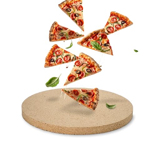 Feuerfest 123 Pizzastein rund I Ø 31 x 2 cm I Lebensmittelechter Backstein aus Schamotte I Hochwertiger Pizza-Stein für Grill & Backofen I Ideal für Pizza, Brot & Flammkuchen von Feuerfest 123 GmbH