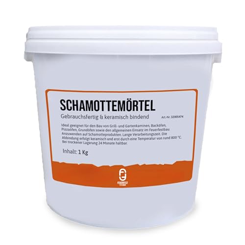 Feuerfest 123 - Schamottemörtel [Menge 1 kg] - Für Kaminöfen, Öfen & Grills - Feuerfester Mörtel 1.450 °C hitzebeständig - keramische Abbindung - Kaminmörtel Reparaturmörtel für Schamotte von Feuerfest 123 GmbH