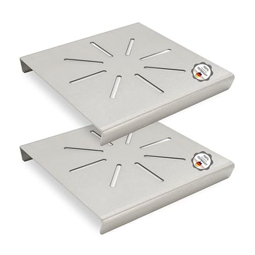 Topfuntersetzer Metall Edelstahl 2er Set - Für Küche, Töpfe & Pfannen als hitzebeständiges Abkühlgitter mit Füßen - Untersetzer mit Gitter - Topfunterlage in modernem Design feuerfest (Stern) von Feuerfest 123 GmbH