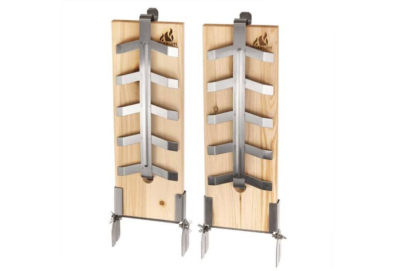 Feuergott Grillguthalter FEUERGOTT Flammlachsbrett Classic 2er-Set, Edelstahl von Feuergott