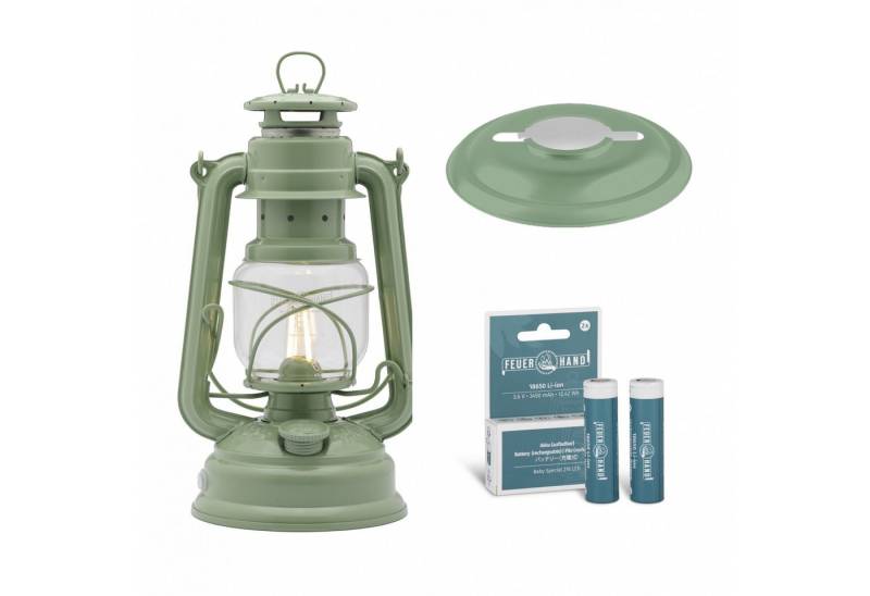 Feuerhand Gartenleuchte Feuerhand LED Laterne Baby Special 276 Sage Green Set inkl. Akku und von Feuerhand