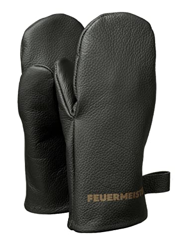FEUERMEISTER Backhandschuhe aus hochwertigem Nappaleder mit doppelte Fütterung aus Wolle und Baumwolle in der Farbe Schwarz, Einheitsgröße, 29000105 von Feuermeister