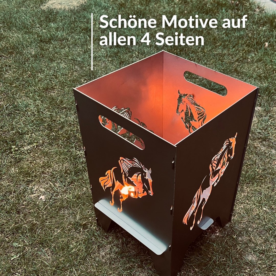 50cm Feuertonne "Pferd" von Feuertonnen Bertling