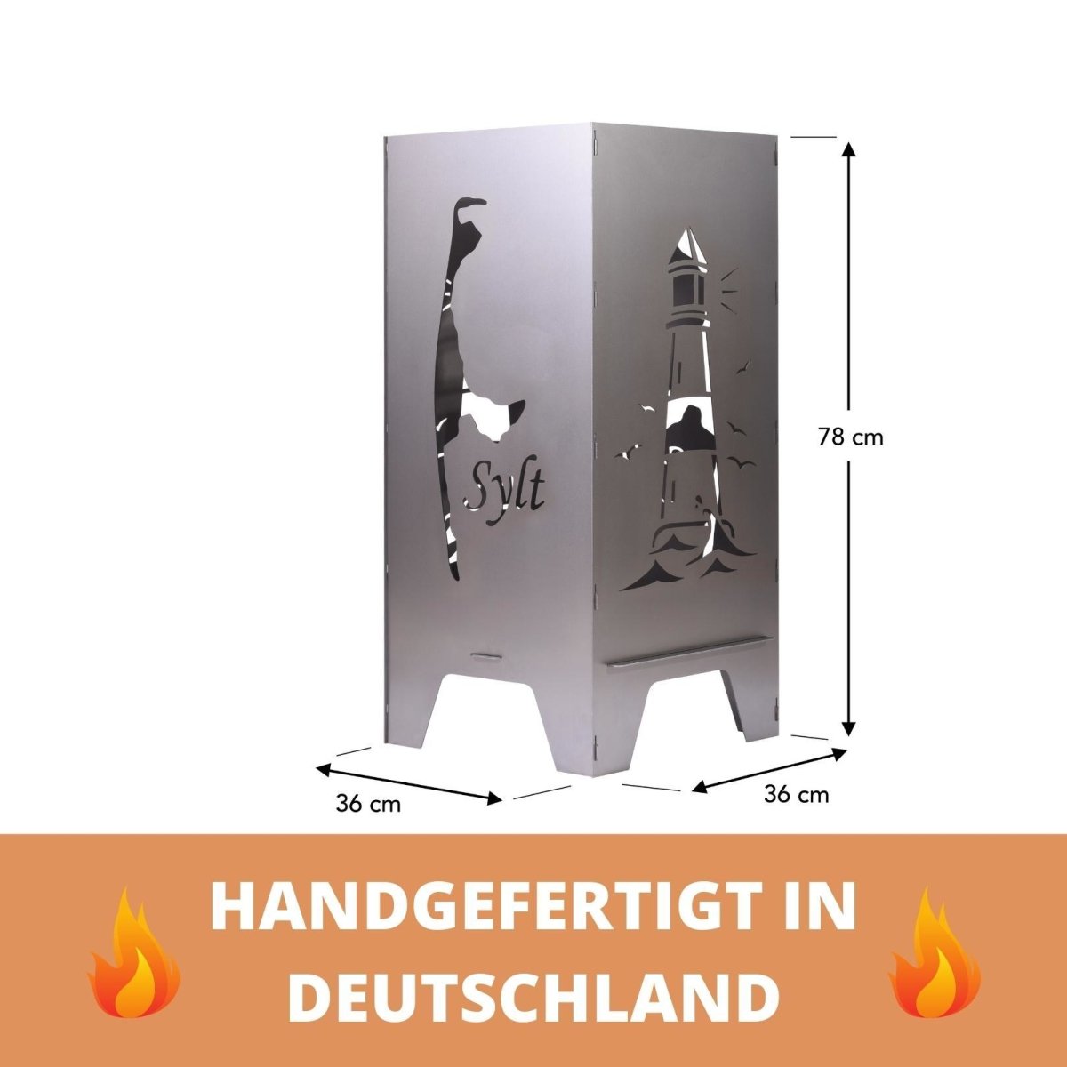 78cm Feuertonne "Sylt" von Feuertonnen Bertling