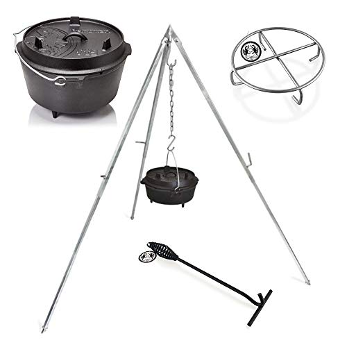 Petromax Feuertopf (Dutch Oven) ft9 Set mit Dreibein Deckelheber und Untersetzer von Feuertopf Set