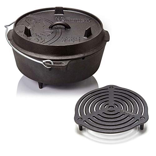 Petromax Feuertopf ft6 (Dutch Oven) Set mit Stapelrost aus Gusseisen von Feuertopf Set