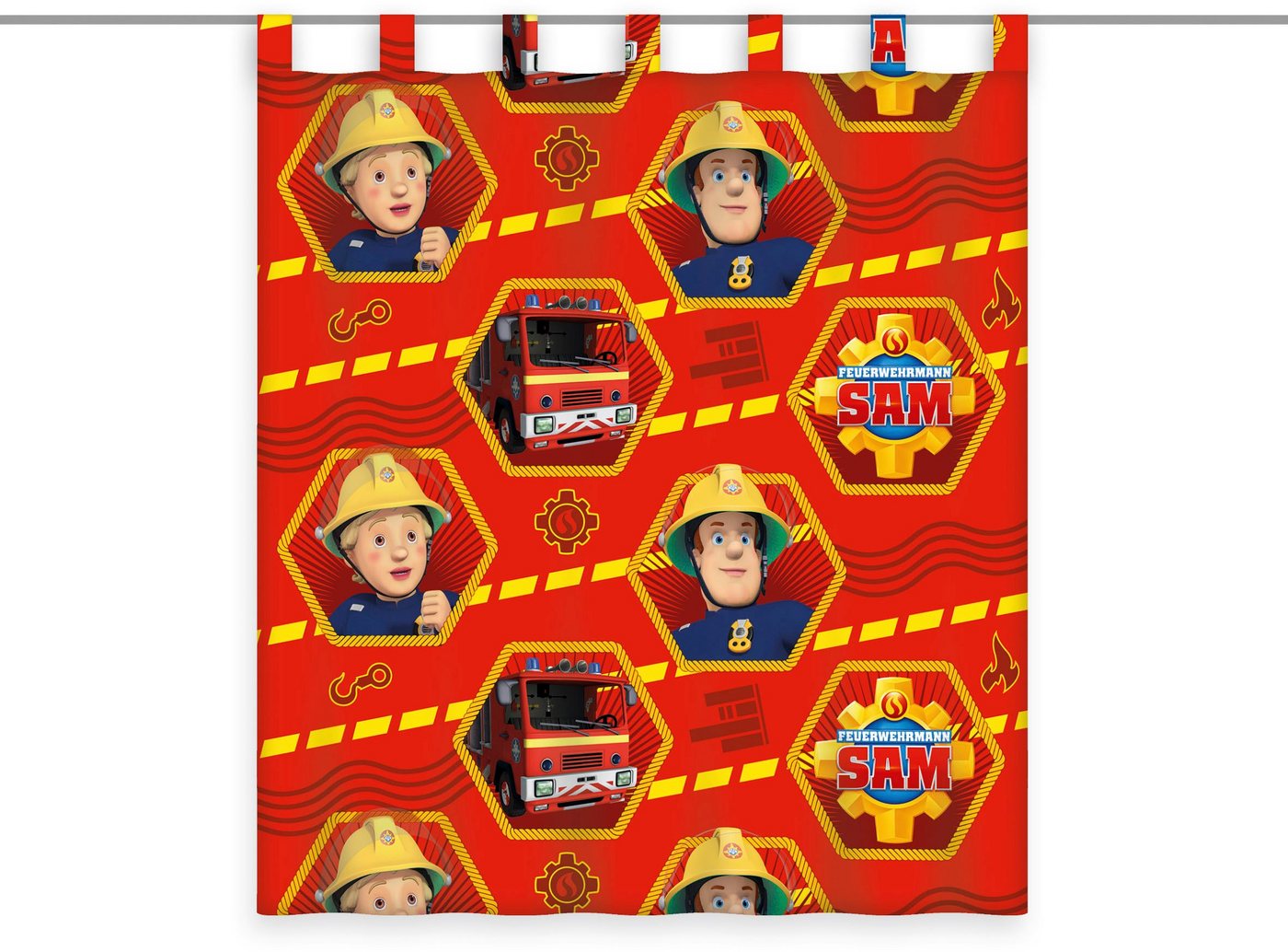 Vorhang Feuerwehrmann Sam, Feuerwehrmann Sam, Schlaufen (1 St), transparent, Voile, Feuerwehrmann Sam Vorhang von Feuerwehrmann Sam