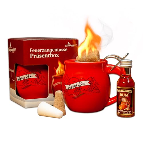 Feuerzangentasse 1er-Set, mit Rum, Rot/Après-Ski - für Feuerzangenbowle von Feuerzangentasse