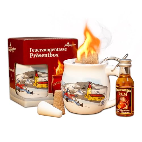 Feuerzangentasse 1er-Set, mit Rum, Weiß/Winter - für Feuerzangenbowle von Feuerzangentasse