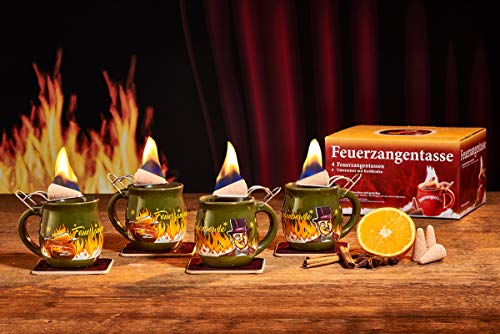 Feuerzangentasse 4er-Set, Oliv/Rühmann - für Feuerzangenbowle von Feuerzangentasse