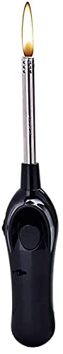 1x Stabfeuerzeug Piezoflamme Gasfeuerzeug 23,5 cm Lang (1 STK.(Schwarz) +1x (Konsumany® Stab- Stumfeuerzeug 12,5 cm Lang) von Feuerzeuge