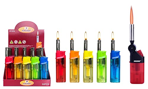 Feuerzeuge 50stk. Konsumany® Stabfeuerzeug Gas 12 cm Lang + 1x (Konsumany® Stab- Sturmfeuerzeug 12,5 cm Lang) von Feuerzeuge