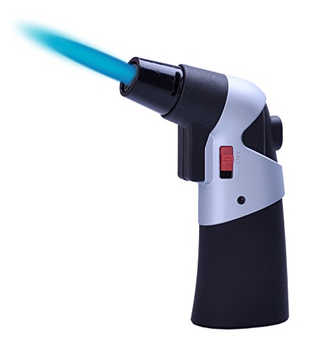 Feuerzeuge Jet Flame 'Creme Brulee', Küchenbrenner Sturm 1 STK.(Silber) +1x Konsumany Stab-Sturmfeuerzeug 12,5 cm Lang von Feuerzeuge