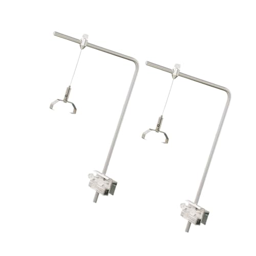 FewNvWa 2 Stück Aquarium Lampenhalterung Aufhängevorrichtung Befestigungsbügel Lichthalter Ständer Verstellbar Aus Aluminiumlegierung für Die Montage von Led, mit 2 Clips von FewNvWa