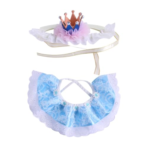 FewNvWa 2 Stück Haustier Kostüm Set mit Katzenlätzchen Und Hundehalstuch Als Kopfschmuck Und Partyzubehör Aus Hautfreundlichem Stoff für Weihnachten Und, Blau FewNvWa 2 Stück Haustier Kostüm Set mit Katzenlätzchen Und Hundehalstuch Als Kopfschmuck Und Partyzubehör Aus Hautfreundlichem Stoff für Weihnachten Und, Blau von FewNvWa