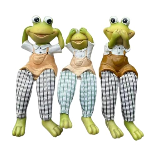 FewNvWa 3X Frosch Garten Statuen Tier Skulpturen Sammlung Geschenk Dekorative Rasen von FewNvWa