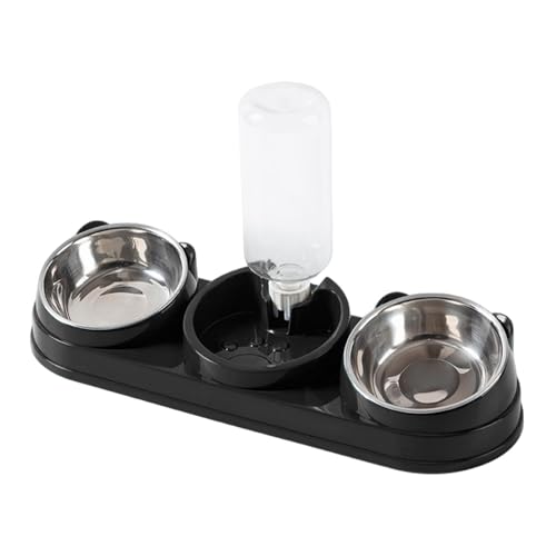 FewNvWa 3er Set Futternapf für Katzen mit Automatischer Tränke Und Erhöhter Positionierung Aus Robustem Material Ideal für Zuhause, Schwarz FewNvWa 3er Set Futternapf für Katzen mit Automatischer Tränke Und Erhöhter Positionierung Aus Robustem Material Ideal für Zuhause, Schwarz von FewNvWa