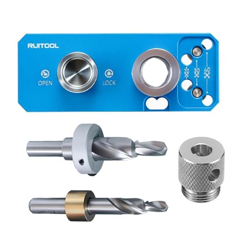 FewNvWa 4 Stück Bohrlehre Bohrführung Locher Stanzwerkzeug Positionierer Aus Aluminiumlegierung mit Messingstopper für Präzises Bohren für Heimwerker Und Han, Blau von FewNvWa