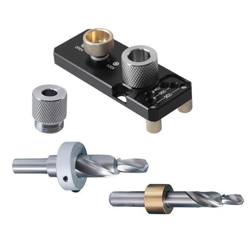 FewNvWa 4 Stück Bohrlehre Bohrführung Locher Stanzwerkzeug Positionierer Aus Aluminiumlegierung mit Messingstopper für Präzises Bohren für Heimwerker Und Han, Schwarz von FewNvWa
