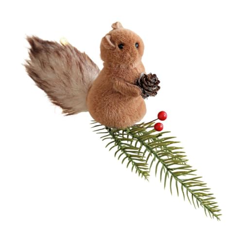 FewNvWa Eichhörnchen Statue Tierfigur Stoff Skulptur Handgearbeitetes Ornament mit Naturgetreuem Design für Haus Büro Weihnachtsbaum Geschenk, Style B von FewNvWa