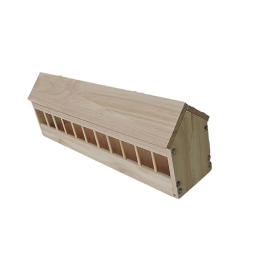 FewNvWa Futtertrog für Tauben Futterautomat Und Hühnerfuttertrog Als Wachtelfuttertrog Aus Holz mit Speziellem Rinnendesign Gegen Futterverschwendung für Die, 60cm von FewNvWa