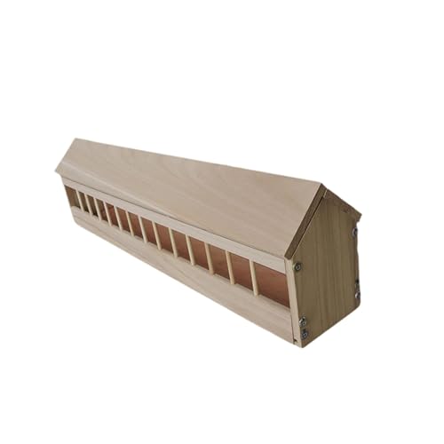 FewNvWa Futtertrog für Tauben Futterautomat Und Hühnerfuttertrog Als Wachtelfuttertrog Aus Holz mit Speziellem Rinnendesign Gegen Futterverschwendung für Die, 80cm von FewNvWa