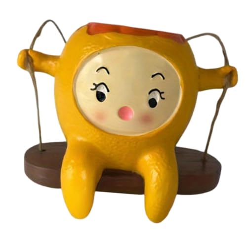FewNvWa Hängender Blumentopf mit Cartoon Obst Design für Innen Und Außenbereiche, Orange von FewNvWa