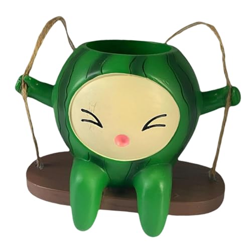 FewNvWa Hängender Blumentopf mit Cartoon Obst Design für Innen Und Außenbereiche, Wassermelone FewNvWa Hängender Blumentopf mit Cartoon Obst Design für Innen Und Außenbereiche, Wassermelone von FewNvWa