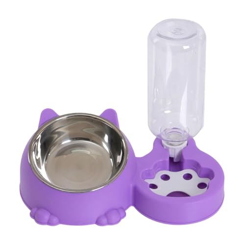 FewNvWa Katzen Futternapf Set mit Herausnehmbarer Edelstahlschüssel Und Wasserspender rutschfeste Erhöhte Futterschale Einfache Reinigung für Kätzchen Und WEL, Violett FewNvWa Katzen Futternapf Set mit Herausnehmbarer Edelstahlschüssel Und Wasserspender rutschfeste Erhöhte Futterschale Einfache Reinigung für Kätzchen Und WEL, Violett von FewNvWa
