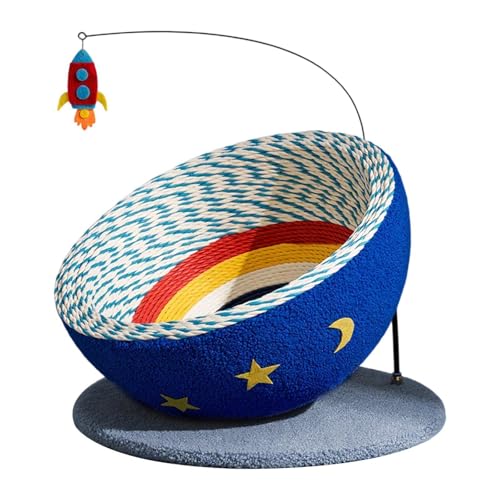 FewNvWa Kratzbrett Ovale Kratzunterlage Und Gemütliches Katzenbett Als Kratzmöbel Und Trainingsspielzeug mit Spielball Aus Pflegeleichtem Samtstoff für Katzen, Hellgraue Basis FewNvWa Kratzbrett Ovale Kratzunterlage Und Gemütliches Katzenbett Als Kratzmöbel Und Trainingsspielzeug mit Spielball Aus Pflegeleichtem Samtstoff für Katzen, Hellgraue Basis von FewNvWa