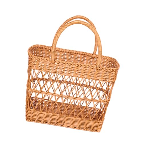 FewNvWa Picknickkorb mit Griffen für Den Außenbereich mit Stauraum für Obst Und Kosmetik, 32 cm X 14.5 cm X 40 von FewNvWa
