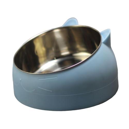 FewNvWa Raised Cat Bowl Futternapf Edelstahlschale Neigung Abnehmbar rutschfest Katzen Hundenapf für Kleine Haustiere Alltag Reisen, Blau FewNvWa Raised Cat Bowl Futternapf Edelstahlschale Neigung Abnehmbar rutschfest Katzen Hundenapf für Kleine Haustiere Alltag Reisen, Blau von FewNvWa