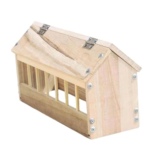 FewNvWa Taubenfutterautomat Futterschale Holz Vogeltrog Geflügelfressnapf Verhindert Vermischung von Futter aus Stabilem Holz für Hof Haus Tierstall, 40cm von FewNvWa