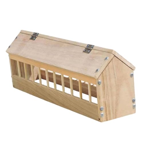 FewNvWa Taubenfutterautomat Futterschale Holz Vogeltrog Geflügelfressnapf Verhindert Vermischung von Futter aus Stabilem Holz für Hof Haus Tierstall, 60cm von FewNvWa