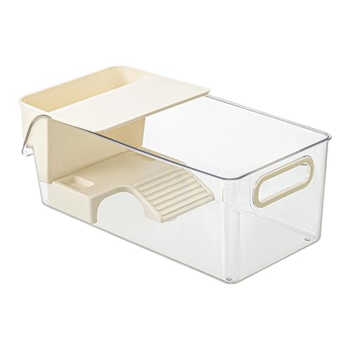 FewNvWa Turtle Habitat Tank mit Offenem Design Amphibienbehälter Rampenzugang Pflanzenstelle Aus PETG Pp für Klare Sicht Und Einfache Handhabung für Schildkr, L von FewNvWa